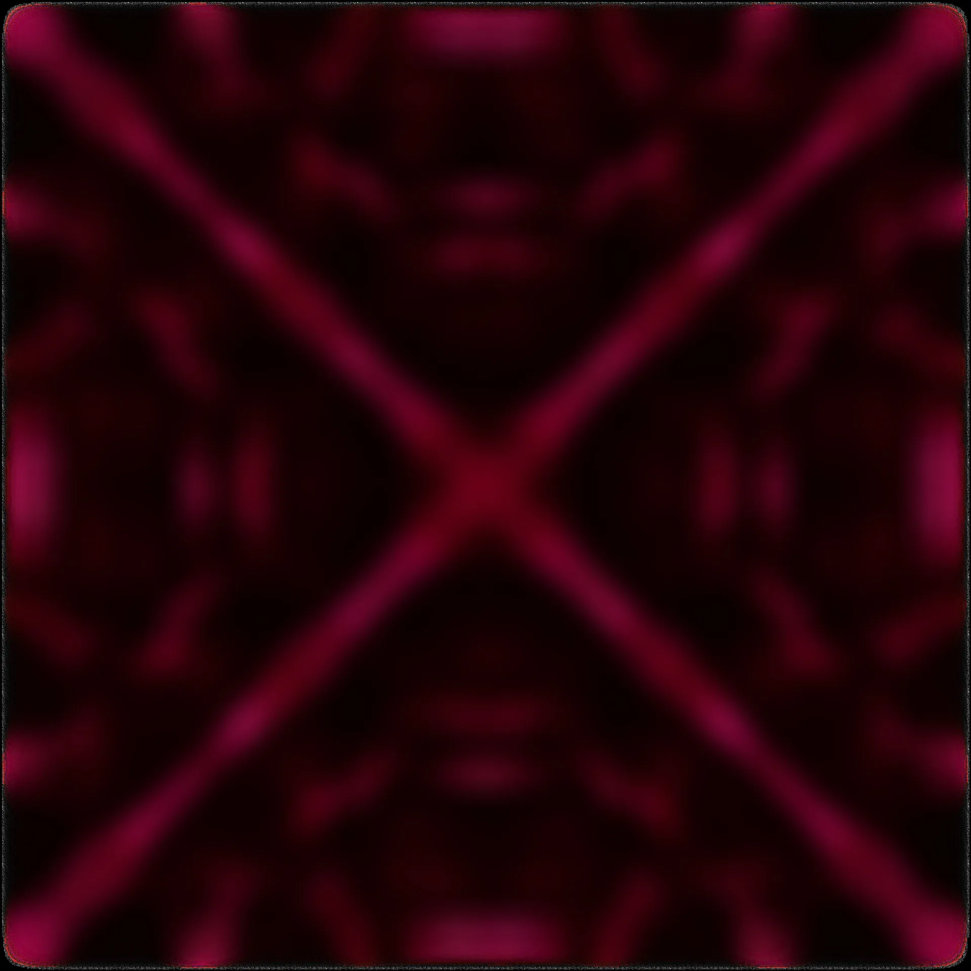 Floor pass: a deep red X pattern