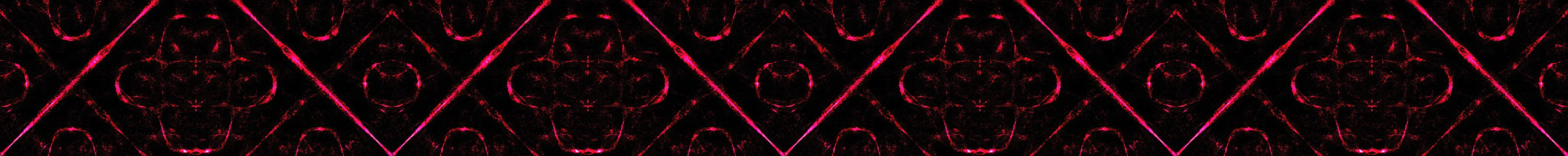 Wall panorama: a red kaleidoscopic lattice