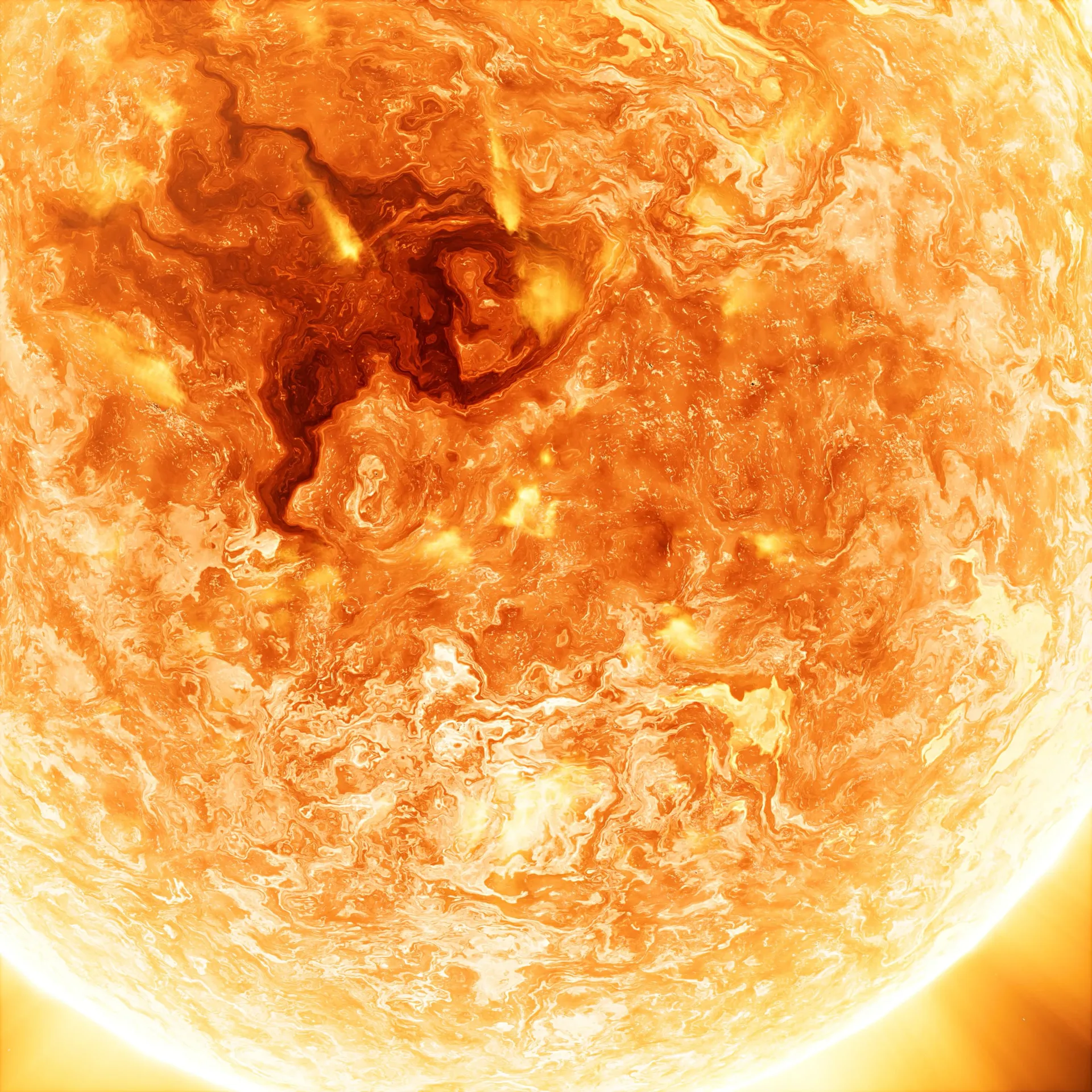 Sun floor pass — convecting plasma from above